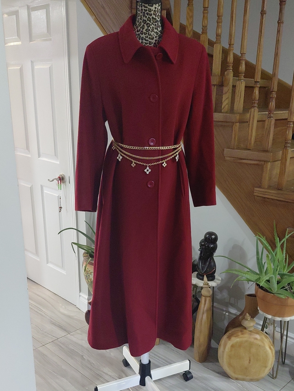 Wool Cashmere 90% Wool 10% Cashmere Full Lenght Red Coat
